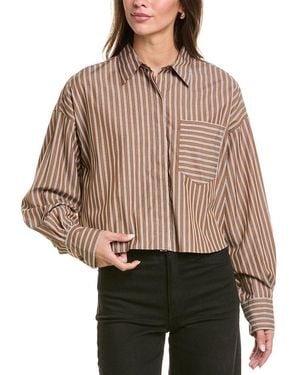 Rag & Bone Marin Cropped Striped Shirt - Brown