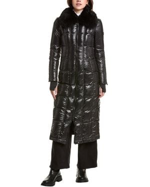Post Card Alpaca-Trim Down Jacket - Black