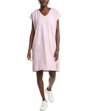 Eileen Fisher V-Neck T-Shirt Dress - Pink