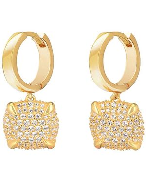 Gabi Rielle Shining Moment 14k Over Silver Cz Shimmering Harmony Drop Earrings - Metallic
