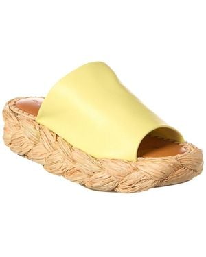 Robert Clergerie Axel Leather Platform Sandal - Yellow