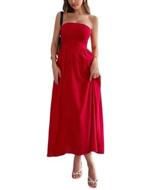 Adelin May Midi Dress - Red