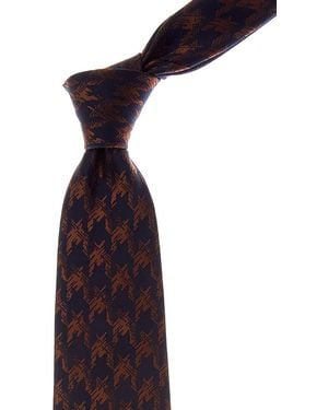 Canali Houndstooth Silk Tie - Purple