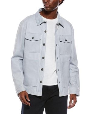 Isaia Suede Leather Jacket - Grey