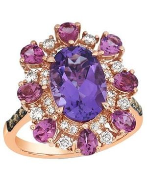 Le Vian Grape Amethyst 14K Rose 4.41 Ct. Tw. Diamond & Amethyst-.5Mm Cocktail Ring - Pink