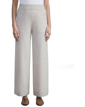 Lafayette 148 New York Pull On Wool & Cashmere-blend Wide Leg Pant - Grey