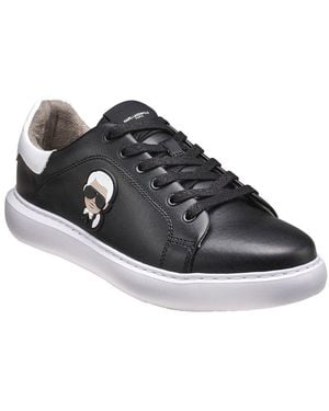 KARL LAGERFELD Leather Trainer - Black