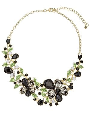 Eye Candy LA Statement Collection Madison Noir Floral Statement Necklace - Metallic