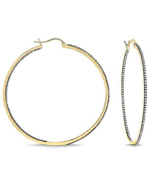 Rachel Glauber Plated Hoop Earrings - Metallic