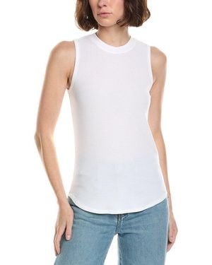 Tahari Ribbed Tank Top - White