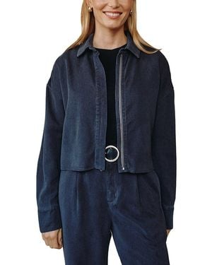 Bella Dahl Oversized Cropped Shacket - Blue