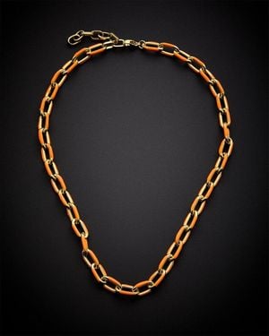 Juvell 18k Plated Enamel Link Necklace - Black