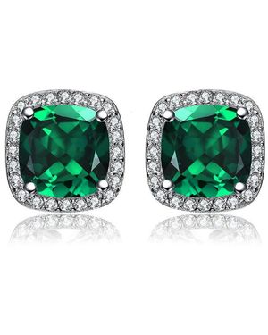 Genevive Jewelry Silver Earrings - Green