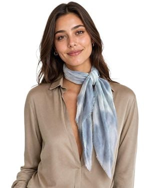 Blue Pacific Tie-Dye Cashmere-Blend Neckerchief - Blue