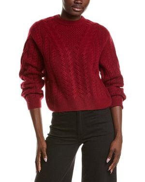 NAADAM Airy Cable Crewneck 100% Cashmere Sweater - Red