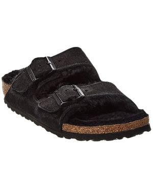 Birkenstock Arizona Shearling Narrow Sandal - Black