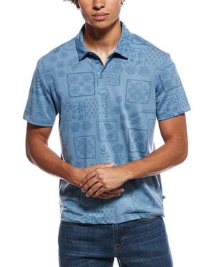 Vintage Summer Performance Tonal Pique Polo Shirt - Blue