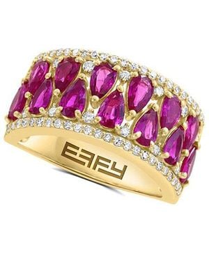 Effy Fine Jewelry 14K 4.08 Ct. Tw. Diamond & Ruby Ring - Pink