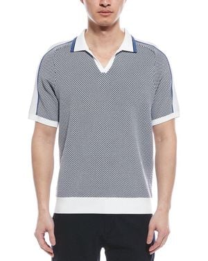 FOR THE REPUBLIC Geometric Polo Shirt - Blue