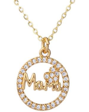 Eye Candy LA Luxe Collection Mama Sterling Silver Gold Plated Pendant Necklace - Metallic