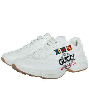 Gucci Leather Worldwide Rhyton Sneaker (authentic Pre-loved) - White
