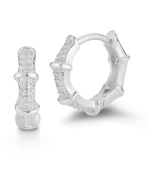 Sphera Milano Silver Cz Small Hoops - White