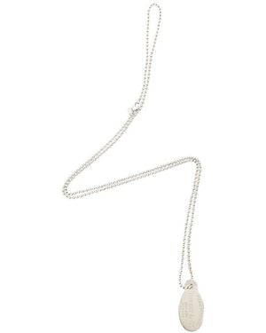 Tiffany & Co. Silver Return To Tiffany Oval Tag Ball Necklace (authentic Pre- Loved) - White