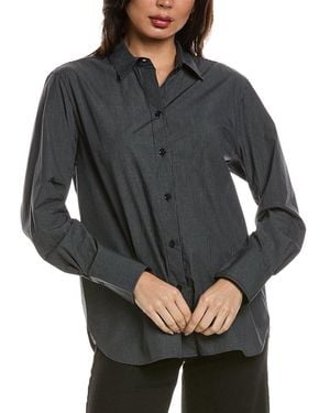 Vince Micro Grid Button Down Shirt - Gray