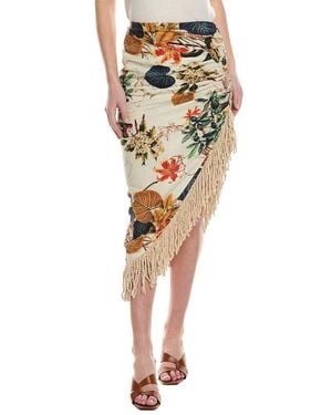 Just BEE Queen Mallorca Linen-blend Midi Skirt - White