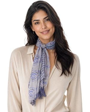 Blue Pacific Paisley Houndstooth Neckerchief - Metallic