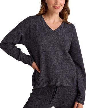 Bella Dahl V-Neck Wool & Cashmere-Blend Jumper - Blue