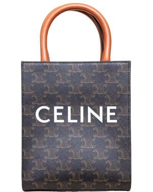 Celine Multicolor Leather Mini Vertical Cabas Tote (authentic Pre-loved) - Blue