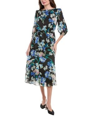 Donna Ricco Chiffon Midi Dress - Blue