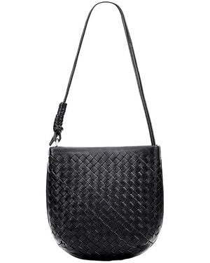 Adele Berto Leather Shoulder Bag - Black