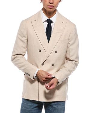 Brunello Cucinelli Wool, Silk, & Cashmere-Blend Blazer - Natural