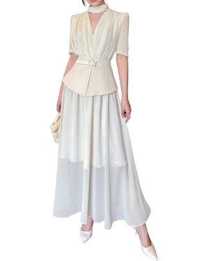 BURRYCO Short Sleeve Maxi Dress - White