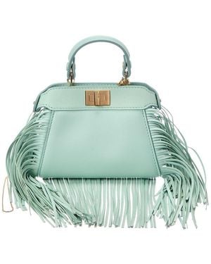 Fendi Nano Peekaboo Leather Clutch - Green