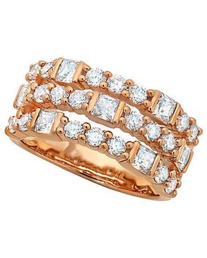 Crislu 18k Rose Gold & Silver Cz Ring - White