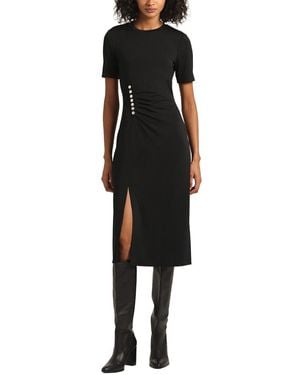 10 Crosby Derek Lam Lucille Pleated Stud Dress - Black