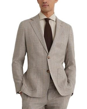 Reiss Epsom Notch Prince Linen & Wool-Blend Formal Jacket - Grey
