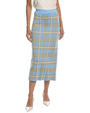 Lela Rose Jacquard Plaid Skirt - Blue