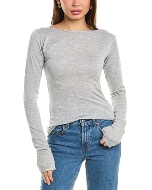 DL1961 Boatneck Wool-Blend Top - Grey