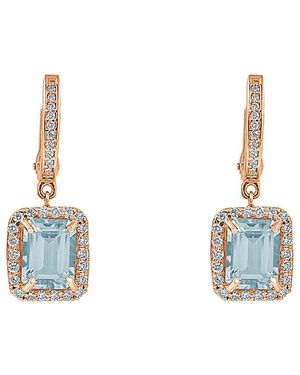 Sabrina Designs 14K Rose 3.41 Ct. Tw. Diamond & Aquamarine Dangle Earrings - White