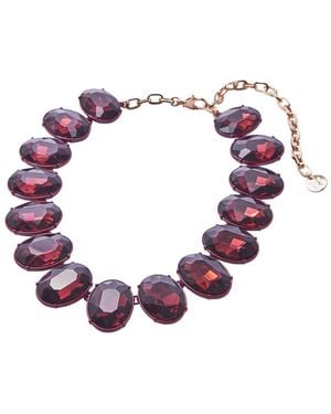 Carolina Herrera Cz Tonal Oval Crystal Necklace - Purple