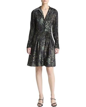 Vince Grape Vine Crushed Shirtdress - Black