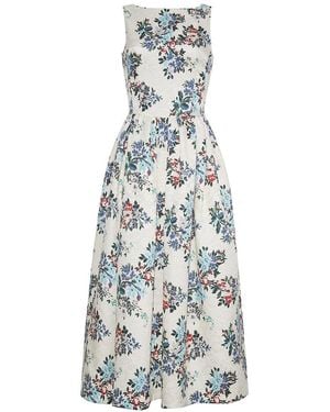 Adam Lippes Sophia Silk & Wool-Blend Dress - Blue