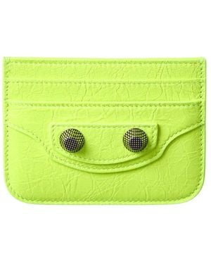 Balenciaga Cagole Leather Card Holder - Green