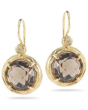 Reiss 14K 5.04 Ct. Tw. Diamond & Topaz Drop Earrings - Metallic