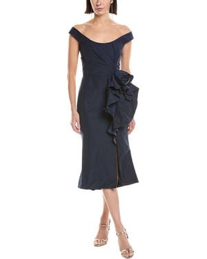 Marchesa Off The Shoulder Strapless Cocktail Dress - Blue