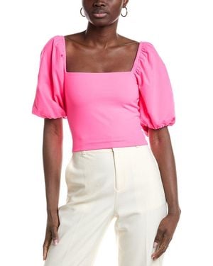 Susana Monaco Puff Sleeve Top - Pink